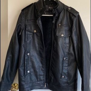 Men’s faux leather jacket with soft lining